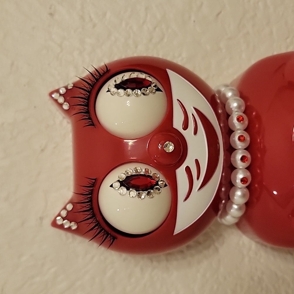 Jeweled Scarlet Red Lady Kit-Cat Klock clock SUPER RARE